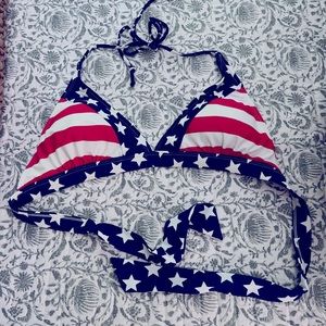 Halter style American flag top.
